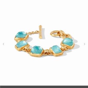 Julie Vos Savoy Demi Bracelet in Iridescent Bahamian Blue.